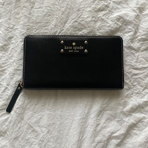 kate spade black leather wallet